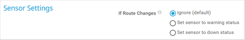Sensor Settings Sensor Settings